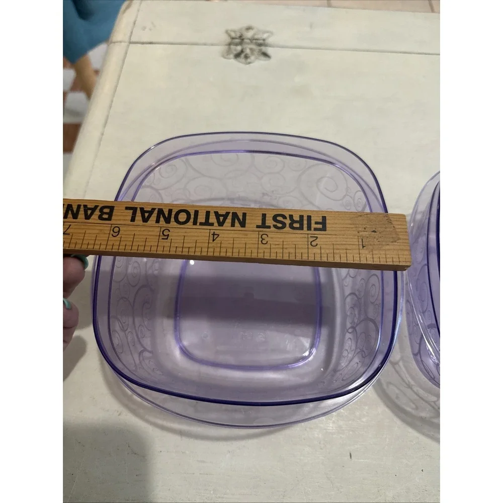 Rubbermaid Premier Purple Swirl 4x6 Container With Lids Food Storage Lot 2